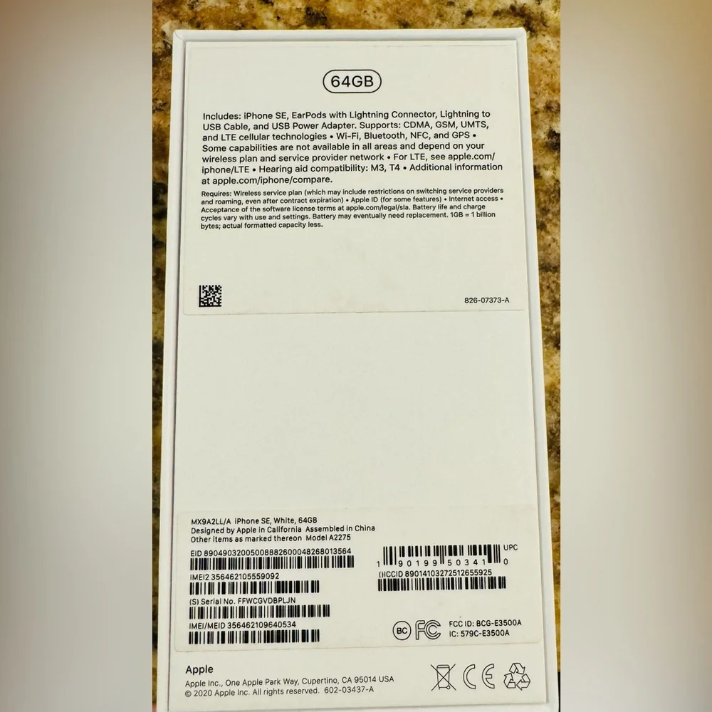 EMPTY BOX for iPhone SE 2020